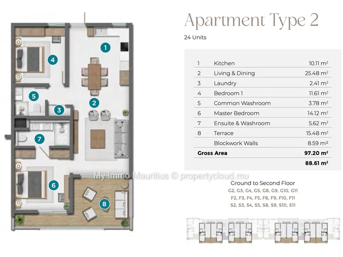 Appartement 2 chambres – Résidence avec services 