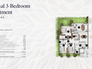Appartement de 3 Chambres