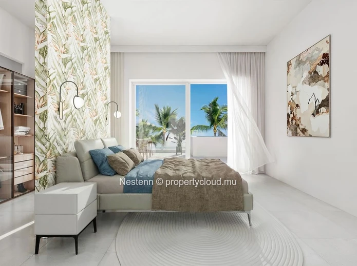 Modern penthouse in Pointe aux Canonniers with 4 bedrooms, 4 baths, garage, security, and close to amenities. Unfurni...