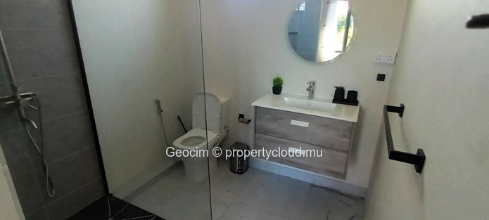 Flic en Flac Morc de Chazal fully furnished brand new flat. Bedroom. Bathroom Balcony. Available now.  (Sole Mandate)