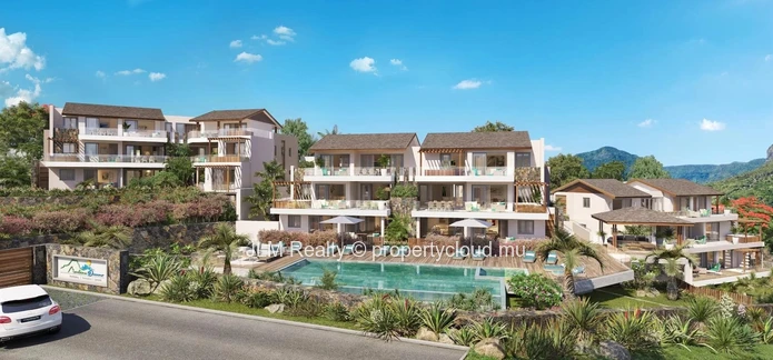 À vendre, penthouse avec une sublime vue sur la mer et la montagne du Morne situé à Petite Rivière Noire, Île Maurice