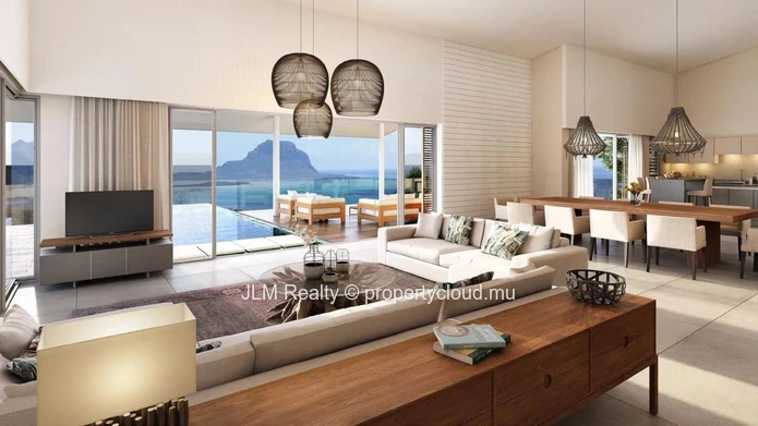Villa de prestige à vendre à Rivière Noire, Île Maurice, avec vue exceptionnelle sur la mer et la montagne du Morne