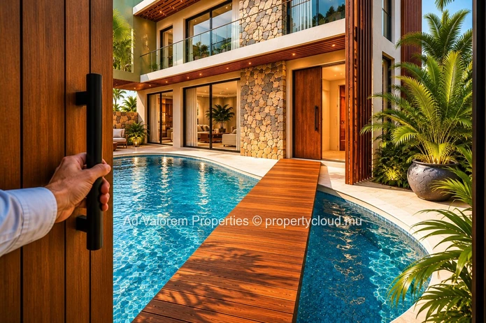 Villa contemporaine d’exception au cœur de La Balise Marina – Rivière Noire!