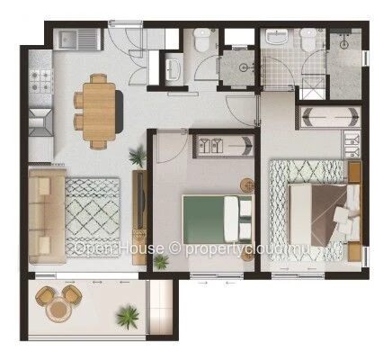 Appartement 2 chambres à vendre à Beau Plan avec piscine commune