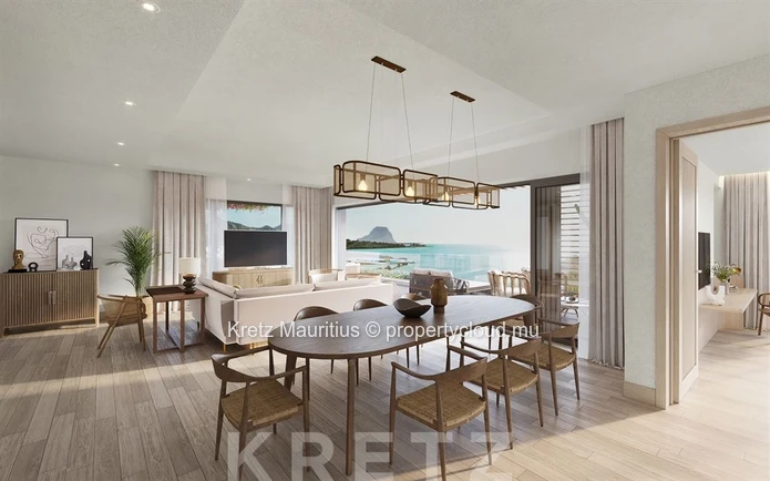 Three-bedroom seafront penthouse with views of Le Morne