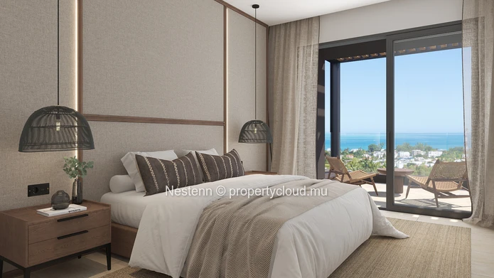 Élégant appartement au premier étage avec vue mer et montagne à proximité de la plage