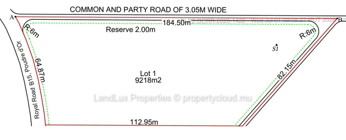 For Sale: Prime Agricultural Land of 2.18A in Ile D'Ambre Poudre D'Or