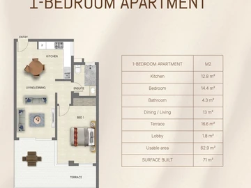 Appartement de 2 Chambres
