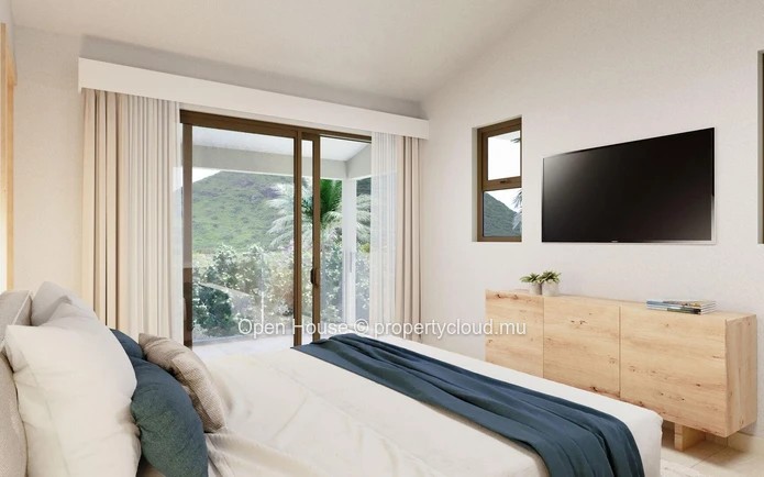 Contemporary villa in the heart of the Smart City of Tamarin. Close to school and all shops. 4 bedrooms.