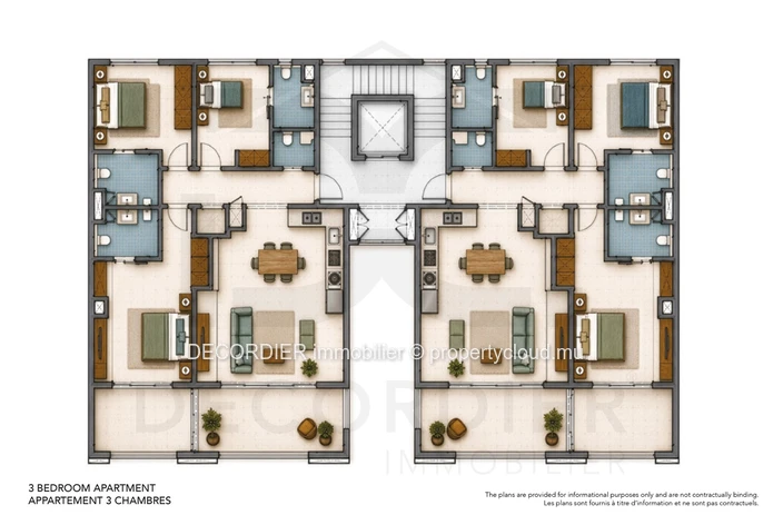 Appartement 3 Chambres – Vue Jardin