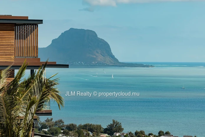 Luxueuse villa avec vue à 180° sur la mer et le Morne à vendre à Rivière Noire, Île Maurice