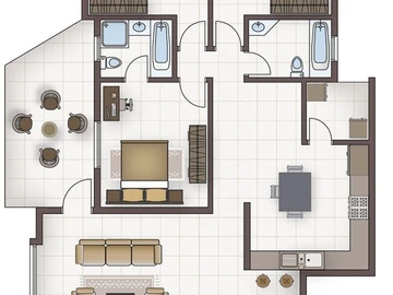Appartement de 3 Chambres