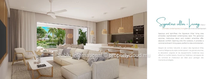 Villa PDS à vendre à Calodyne, 267m² habitables, terrain 264m², 4 chambres, piscine privée, parking, jardin, proche c...