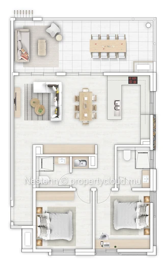 Vie côtière moderne  – Appartement 2 chambres sur plan