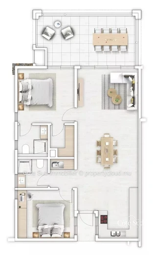 Appartement moderne 2 chambres à Calodyne, Maurice