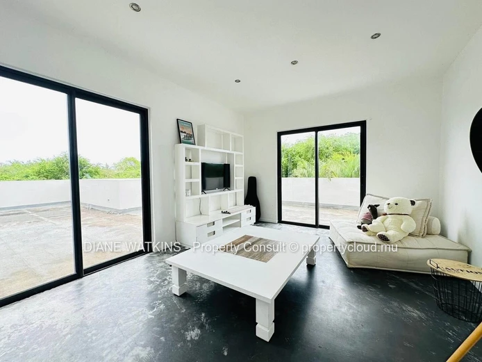 Villa Contemporaine Meublée de 4 Chambres avec Grand Jardin Tropical à Vendre à Bain Boeuf