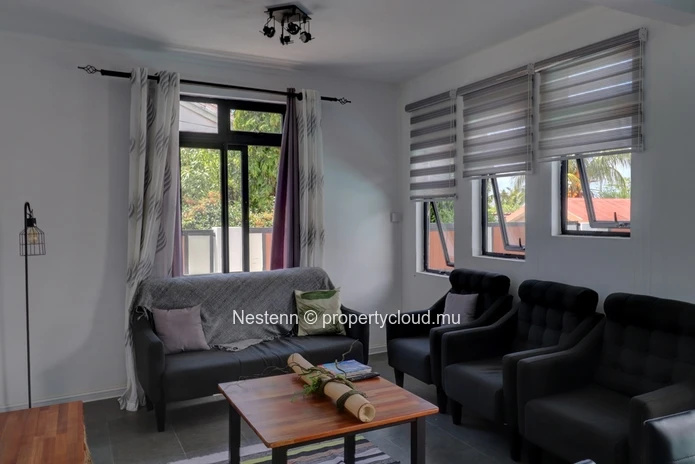 2-bedroom duplex with private pool close to bus stops.