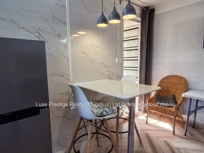 Fully Furnished 1-Bedroom Apartment for Rent in Pereybère | Balcony, Air Conditioning & Secure Gated Property