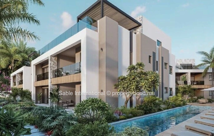 Penthouse R+2 224m², Tamarin - Rivière Noire, piscine privée, proximité écoles, bus, golf, hôpital, magasins.