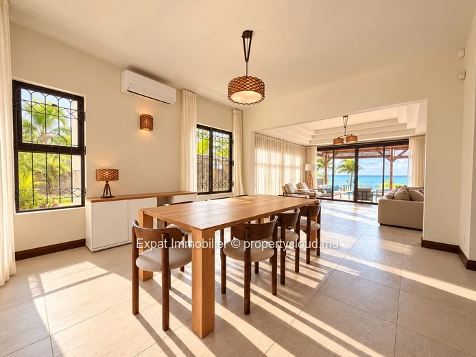 Exceptional 3-Bedroom Beachfront Villa with Office & Breathtaking Coin de Mire Views – Pointe aux Canonniers