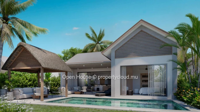 VILLA PDS à vendre à Grand Baie, 206m² habitables, 653m² de terrain, 3 chambres, piscine privée, accessibles aux étra...