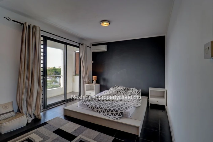 2-bedroom duplex with private pool close to bus stops.