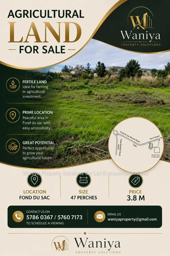 Agricultural Land For Sale | Fond Du Sac | 47 Perches