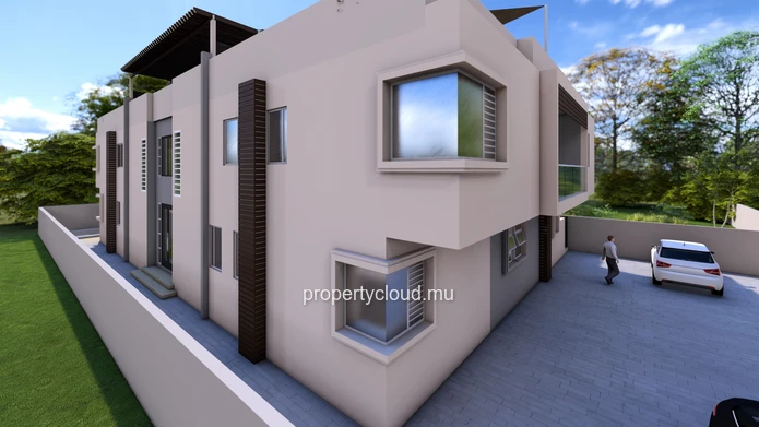 Flic en Flac à vendre projet de 5 appartements 2 chambres + roof top avec piscine commune situé au premier étage dans...