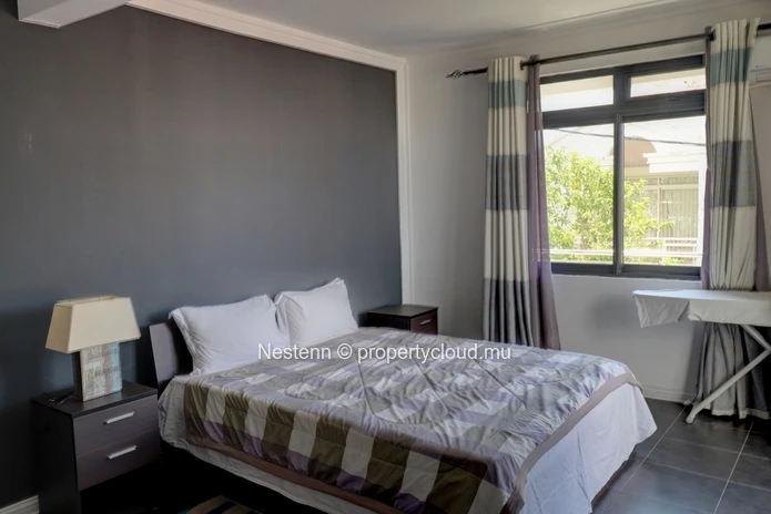 2-bedroom duplex with private pool close to bus stops.