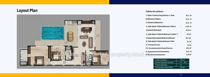 Contemporary Off-Plan 3-Bed Villa with Courtyard Pool — Grand Baie