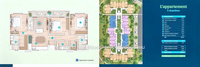 New 3-bedroom apartment in seaside village with golf course