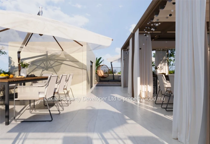 Modern Off-Plan Apartment with Roof-Deck Pool in Pereybere