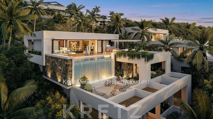 Contemporary 4-bedroom villa with panoramic views of the ocean and Le Morne
