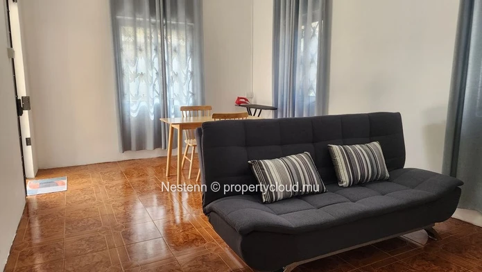 Modern furnished apartment in Beau Bassin 2 bedrooms 1 bathroom good condition ground floor close to shops and bus stop