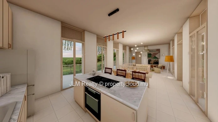 Stunning Bioclimatic Villa with Green Roof and Sea View for Sale in Baie du Cap, Mauritius