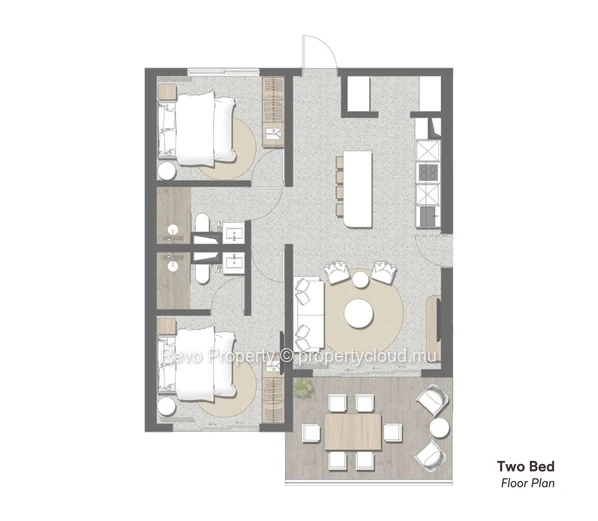 Investment Two-Bed Apartment in North Mauritius, Steps from Bain Boeuf Beach