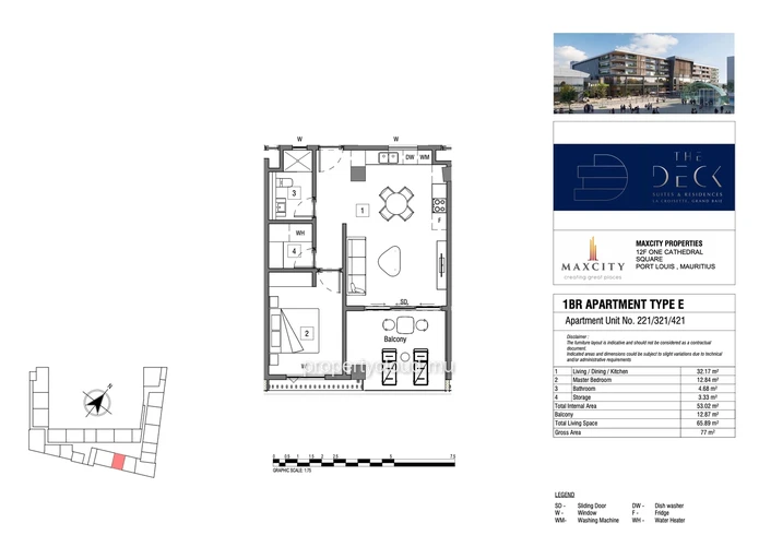 Accessible aux étrangers: vente sympathique appartement d'une chambre à coucher avec piscine commune à Grand Baie La ...