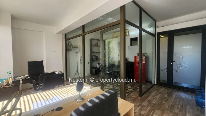 Furnished office space in Ebène of 28 m², air conditioning, private lift, secured parking, mountain view, and close t...