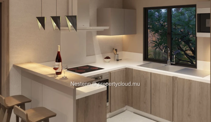 Modern 2 bedroom house with covered terrace and office