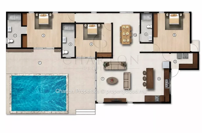 Villa familiale de 3 chambres aux volumes généreux et à l'élégance naturelle