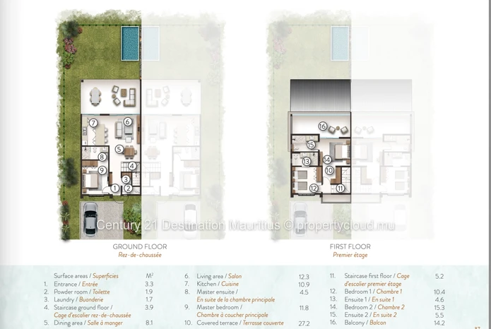 Duplex moderne avec piscine privée