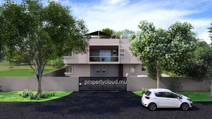 Flic en Flac à vendre projet de 5 appartements 2 chambres + roof top avec piscine commune situé au premier étage dans...