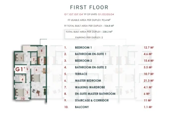 Townhouse, Duplex de 3 Chambres