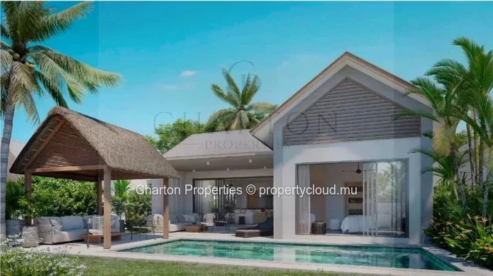 Single-story 3-bedroom villa with private pool in an exclusive residential estate in Grand Baie