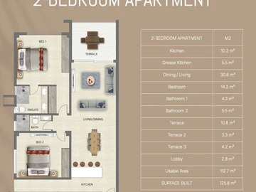 Appartement de 2 Chambres