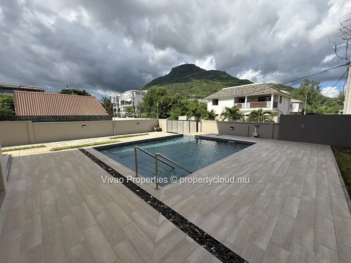Furnished apartment for rent with 3 bedrooms and pool in La Preneuse, Black River - Rs 60,000/month.