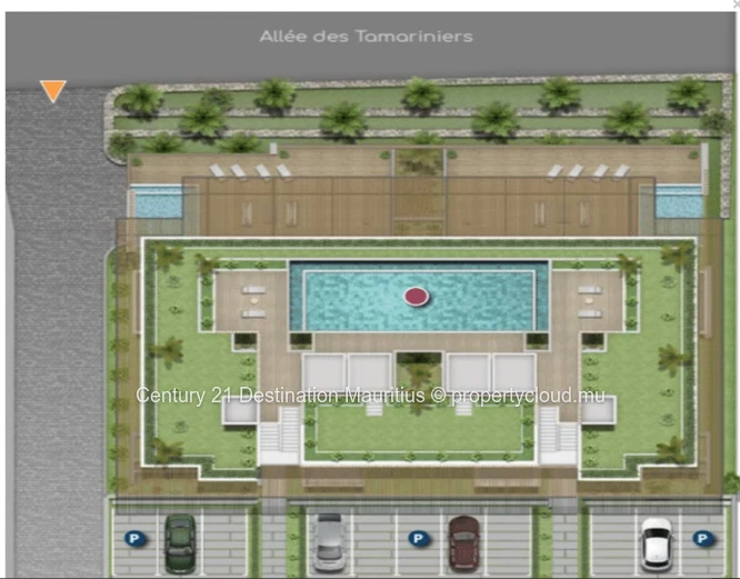 Appartement 3 chambres au pied de La Tourelle : rooftop commun avec une superbe piscine