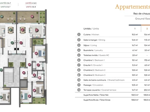 New 3 bedrooms apartment Tamarin