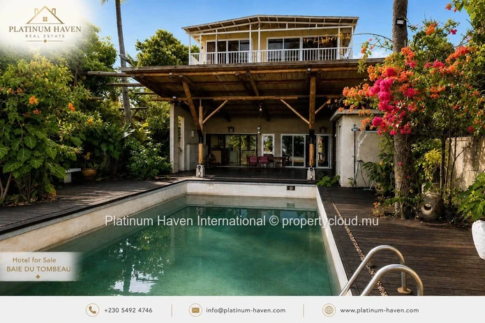Beachfront Hotel For Sale | Baie Du Tombeau | 25 Ensuite Rooms | Freehold |  To Be Renovated