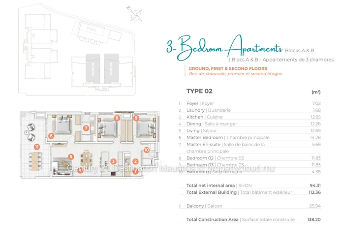Calodyne -Luxurius 3 Bedroom Apartment -Free Deco Pack Offered